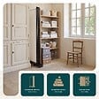 VOUNOT - Paravent interieur separateur avec roue 4 panneaux autoportant pliable 228x 30 x 171 cm Beige - vignette