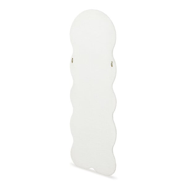 ID MARKET - Miroir vague en tissu bouclette crème 150 x 50 cm - large