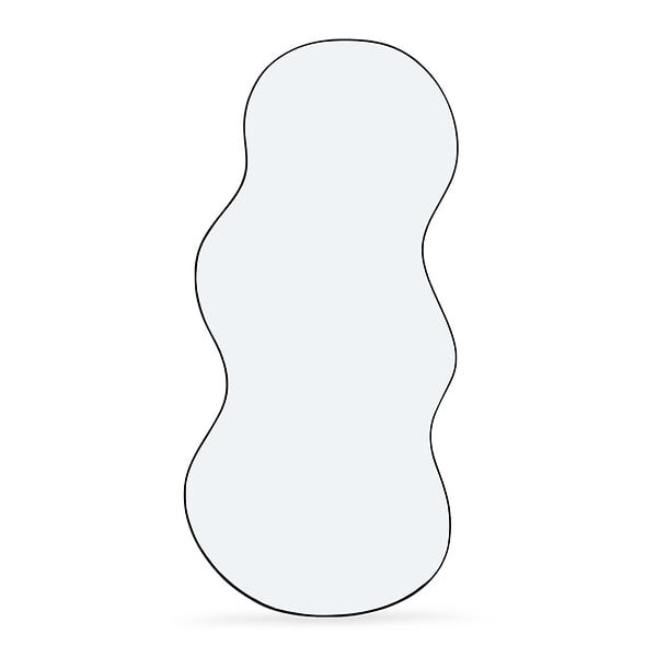 ID MARKET - Miroir organique contour noir 45 x 100 cm - large