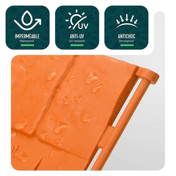 VOUNOT - Lot de 140 pcs Bordure de jardin imitation pierre facile a installer 21.4m terracotta - large