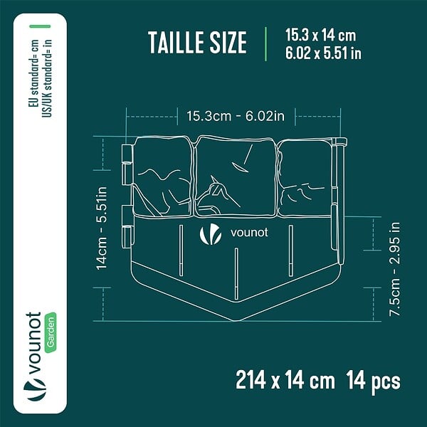 VOUNOT - Lot de 14 pcs Bordure de jardin imitation pierre facile a installer 2.14m terracotta - large