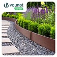 VOUNOT - Bordure de jardin PE haute flexible 10M avec piquets marron - vignette