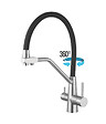 APIC - Robinet mitigeur 3 voies inox avec douchette 360° Urbino - Eau filtrée - vignette