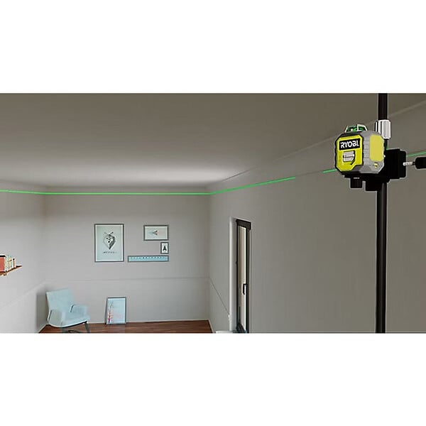 RYOBI - Laser 360° RYOBI RB360GLL vert portée 25 m - précision +/- 0,5 mm avec une pochette et 2 piles - large