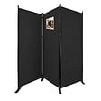 VOUNOT - Paravent interieur separateur 3 panneaux autoportant pliable 262 x 30 x 173 cm Anthracite - vignette