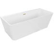 OTITEC - Baignoire ilot avec vidage - 150 x 75 cm - Blanc brillant avec bonde doré brossé - MIRABELLE - vignette