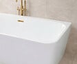 OTITEC - Baignoire ilot avec vidage - 150 x 75 cm - Blanc brillant avec bonde doré brossé - MIRABELLE - vignette