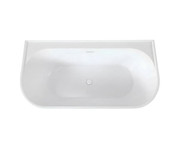 OTITEC - Baignoire ilot avec vidage - 170 x 75 cm - Blanc brillant avec bonde blanche - OLIVIA - large
