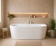 OTITEC - Baignoire ilot avec vidage - 170 x 75 cm - Blanc brillant avec bonde blanche - OLIVIA - vignette