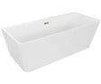 OTITEC - Baignoire ilot avec vidage - 170 x 75 cm - Blanc brillant avec bonde cuivre - MIRABELLE - vignette