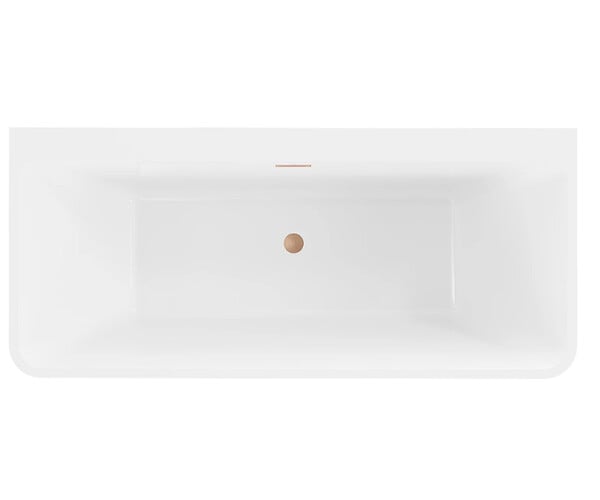 OTITEC - Baignoire ilot avec vidage - 170 x 75 cm - Blanc brillant avec bonde cuivre - MIRABELLE - large