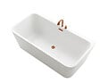 OTITEC - Baignoire ilot avec vidage - 170 x 75 cm - Blanc brillant avec bonde cuivre - MIRABELLE - vignette