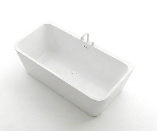 OTITEC - Baignoire ilot avec vidage - 170 x 75 cm - Blanc brillant avec bonde blanche - MIRABELLE - large