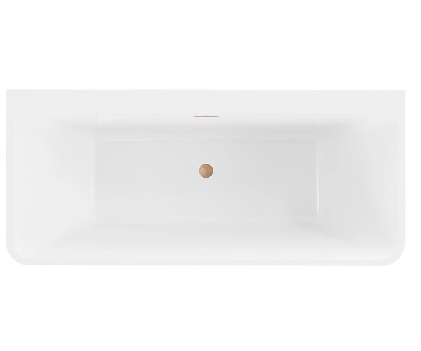 OTITEC - Baignoire ilot avec vidage - 150 x 75 cm - Blanc brillant avec bonde cuivre - MIRABELLE - large