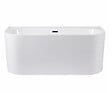 OTITEC - Baignoire ilot avec vidage - 170 x 75 cm - Blanc brillant avec bonde noire - OLIVIA - vignette