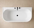 OTITEC - Baignoire ilot avec vidage - 170 x 75 cm - Blanc brillant avec bonde noire - OLIVIA - vignette