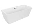 OTITEC - Baignoire ilot avec vidage - 160 x 75 cm - Blanc brillant avec bonde noire - MIRABELLE - vignette