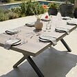 OVIALA - Table extensible aluminium et céramique avec 10 chaises - Tivoli - vignette