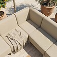 OVIALA - Salon de jardin bas modulable uni 6 places beige - Patio - vignette