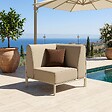 OVIALA - Salon de jardin bas modulable uni 6 places beige - Patio - vignette