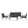 CONCEPT USINE - Salon de jardin 5 places en aluminium gris foncé HOBART - vignette