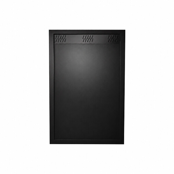 AURLANE - Receveur en Acrylique Noir 80x120x4 cm - Grille Linéaire Noire - WHITENESS II - large