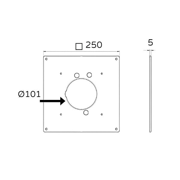 AERAULIQA - Plaque rénovation pour extracteur d'air QD100 et QUANTUM MX plastique blanc 250x250 mm - large