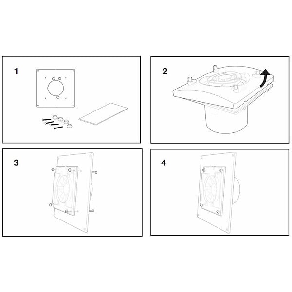 AERAULIQA - Plaque rénovation pour extracteur d'air QD100 et QUANTUM MX plastique blanc 250x250 mm - large