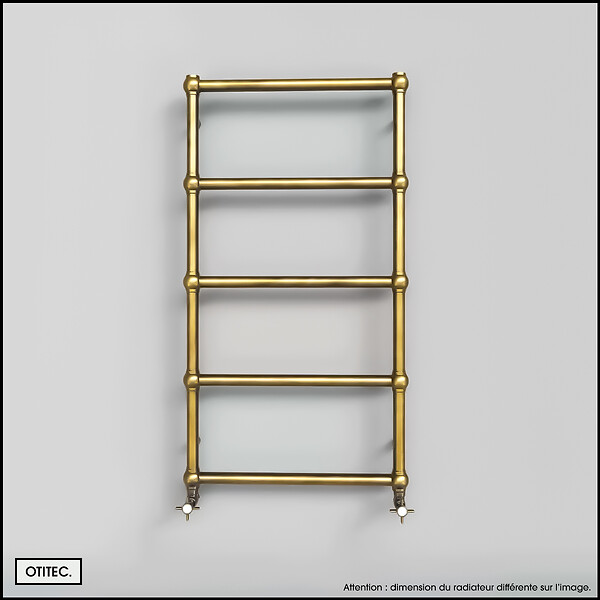 OTITEC - Sèche-serviettes électrique - Avec thermostat connecté - WEMA - 100 x 53 cm - Laiton Brossé - 800W - large