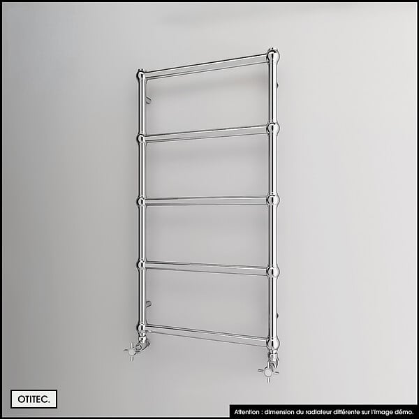 OTITEC - Sèche-serviettes électrique - Avec thermostat connecté - WEMA - 150 x 53 cm - Chrome - 600W - large