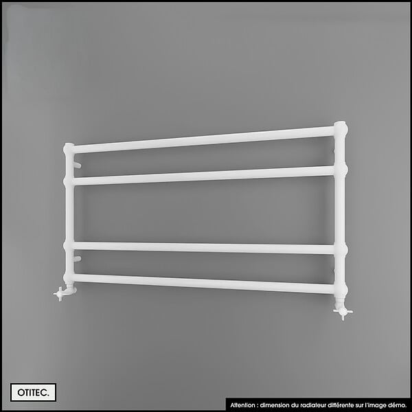OTITEC - Sèche-serviettes électrique - Avec thermostat connecté - WAME - 100 x 53 cm - Blanc - 300W - large