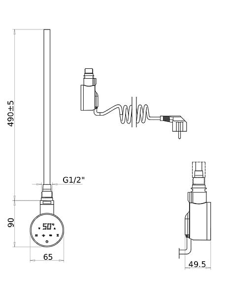OTITEC - Sèche-serviettes électrique – 120 x 50 cm – Doré – 300W - Avec thermostat connecté - SUDO - large