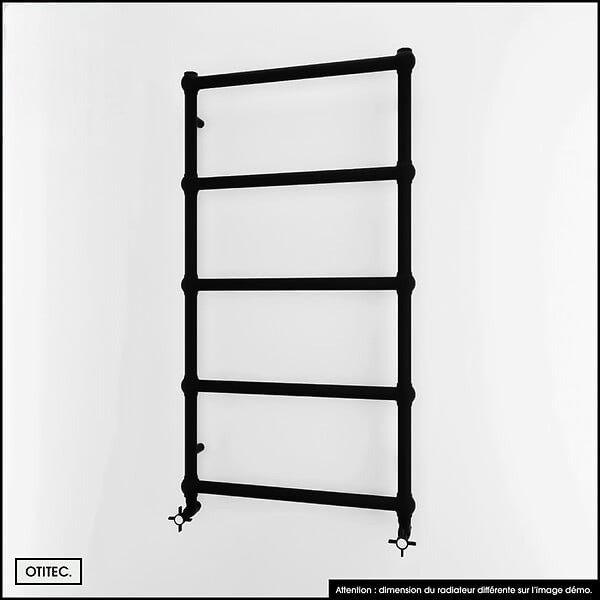 OTITEC - Sèche-serviettes électrique - Avec thermostat connecté - WEMA - 150 x 53 cm - Noir - 800W - large
