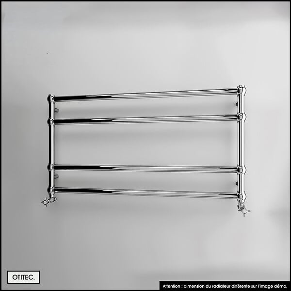 OTITEC - Sèche-serviettes électrique - Avec thermostat connecté - WAME - 120 x 53 cm - Chrome - 600W - large