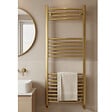 OTITEC - Sèche-serviettes électrique – 100 x 50 cm – Doré - 600W - Avec thermostat connecté - ELEGANT - vignette