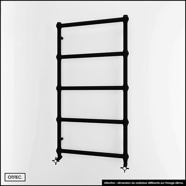 OTITEC - Sèche-serviettes électrique - Avec thermostat connecté - WEMA - 120 x 53 cm - Noir - 500W - large