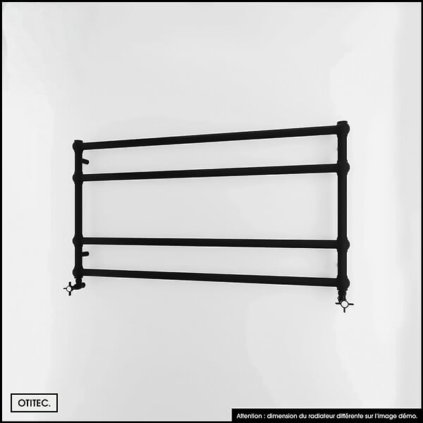 OTITEC - Sèche-serviettes électrique - Avec thermostat connecté - WAME - 100 x 53 cm - Noir - 800W - large