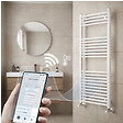 OTITEC - Sèche-serviettes électrique – 120 x 50 cm – Blanc – 800W - Avec thermostat connecté - ELEGANT - vignette