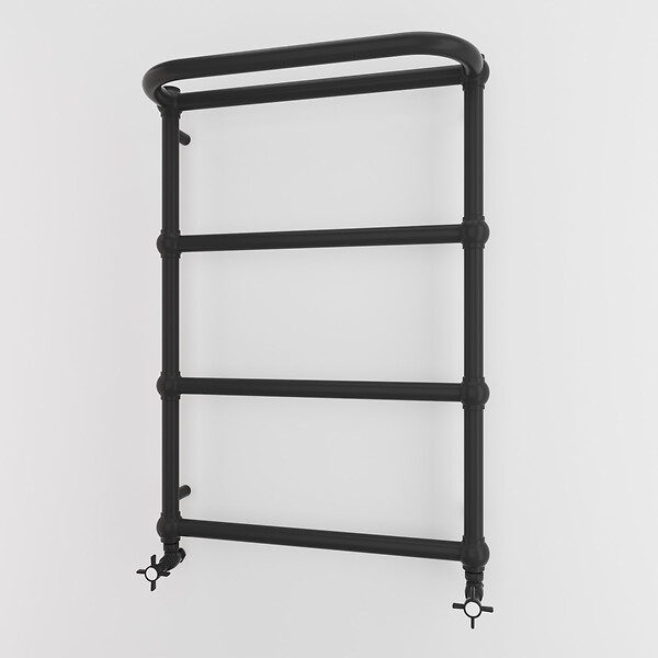 OTITEC - Sèche-serviettes électrique - Avec thermostat connecté - NEBULA - 74 x 53 cm - Noir - 600W - large