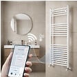 OTITEC - Sèche-serviettes électrique – 120 x 50 cm – Blanc – 400W - Avec thermostat connecté - ELEGANT - vignette
