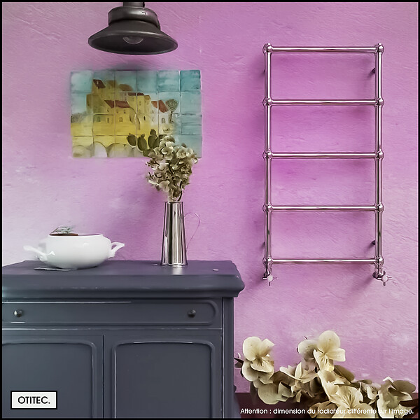 OTITEC - Sèche-serviettes électrique - Avec thermostat connecté - WEMA - 50 x 53 cm - Chrome - 500W - large
