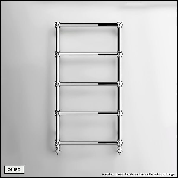 OTITEC - Sèche-serviettes électrique - Avec thermostat connecté - WEMA - 150 x 53 cm - Chrome - 500W - large