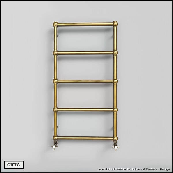 OTITEC - Sèche-serviettes électrique - Avec thermostat connecté - WEMA - 100 x 53 cm - Laiton Brossé - 500W - large