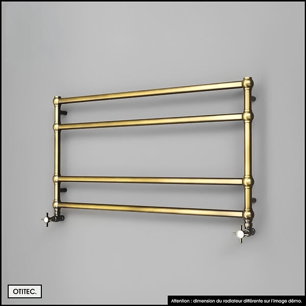 OTITEC - Sèche-serviettes électrique - Avec thermostat connecté - WAME - 100 x 53 cm - Laiton Brossé - 800W - large