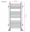 OTITEC - Sèche-serviettes électrique – 124 x 50 cm – Doré – 700W - Avec thermostat connecté - CHARLI - vignette