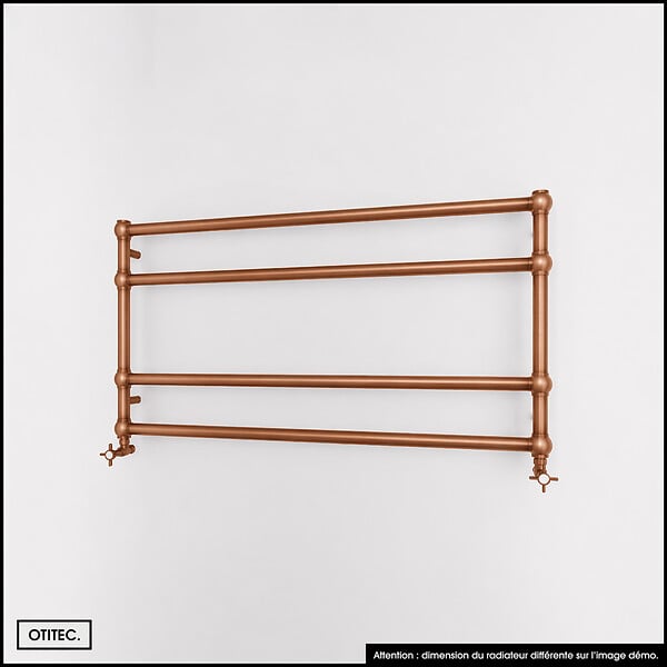 OTITEC - Sèche-serviettes électrique - Avec thermostat connecté - WAME - 120 x 53 cm - Cuivre Brossé - 700W - large