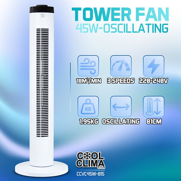 COOL CLIMA - VENTILATEUR COLONNE - COOL CLIMA - CCVC45W-815 - large