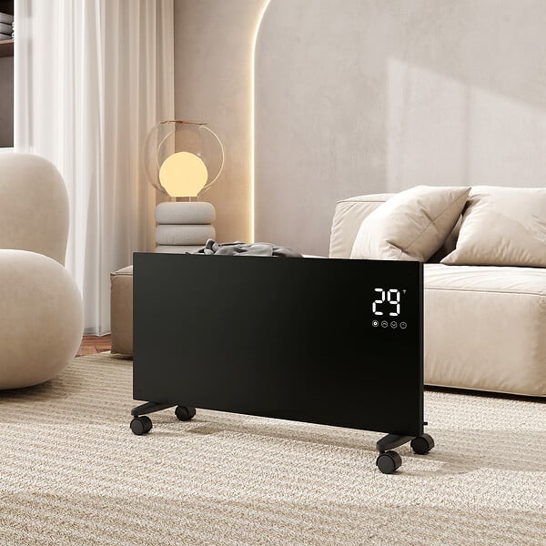 AICA SANITAIRE - Radiateur mobile et mural 70mm NDJ1 - Noir - 2000W - large