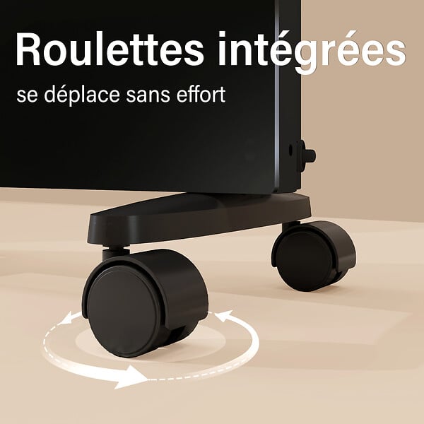 AICA SANITAIRE - Radiateur mobile et mural 70mm NDJ1 - Noir - 2000W - large