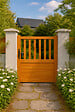 GD MENUISERIES - Portillon En Bois Ajouree Traverse Droit L1m x H1,50 - vignette